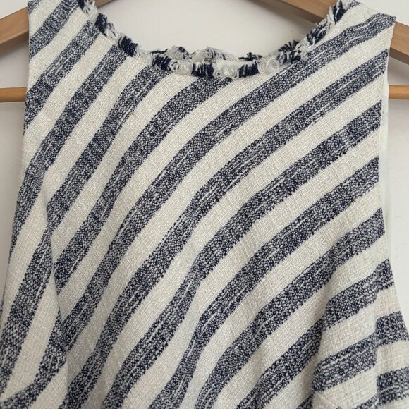 Banana Republic Asymmetrical Tweed Striped Dress (size 10) - Picture 3 of 8